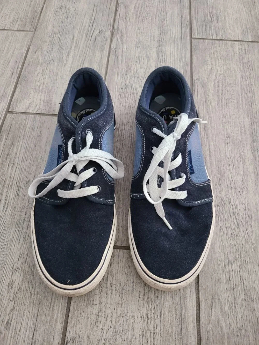 Maui and Sons Wave Men's Canvas Sneakers Blue Black Size 9.5